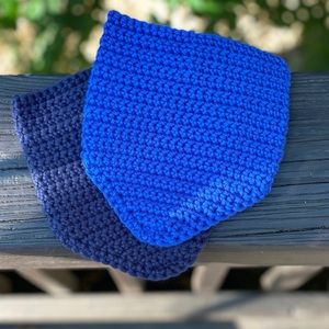 🥳 Two handmade baby boy drool bibs